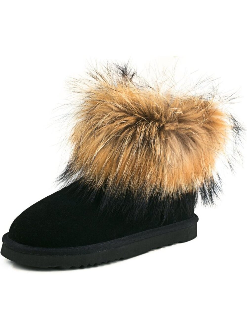 Cozy Waterproof Suede Winter Ankle Boots for Women - Furry Fluffy Short Snow